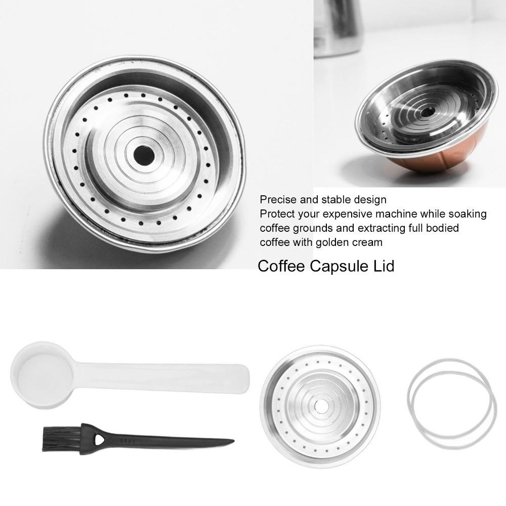 304 Stainless Steel Refillable Coffee Pod Cover Rusty Proof Stainless Steel Lid  Home Use