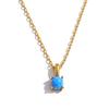 Yhpup 3 Color Stainless Steel Natural Opal Stone Pendant Necklace 2026 New Arrival Exquisite Chic Collar Jewelry Gift  Wholesale