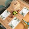 4pcs Eucalyptus Leaves Flowers Spring Summer Seasons Placemats Set of 4 Cloth Table Mats 12 x 18 Inch Party Home Dining Decor