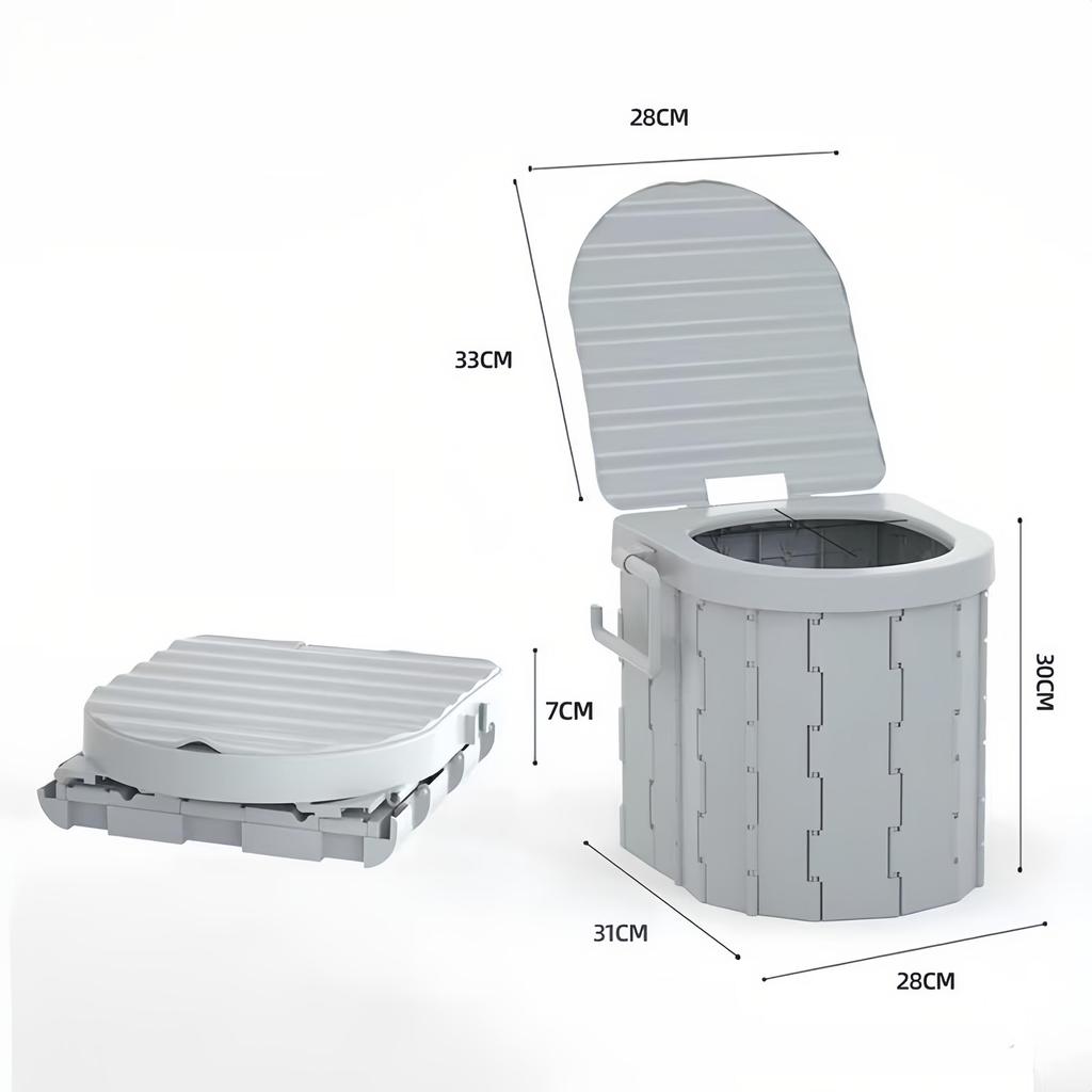 For camping only Portable Folding Toilet for Outdoor Camping - Car Travel Emergency Mobile Toilet Lightweight Collapsible Potty for Self-Driving Trips