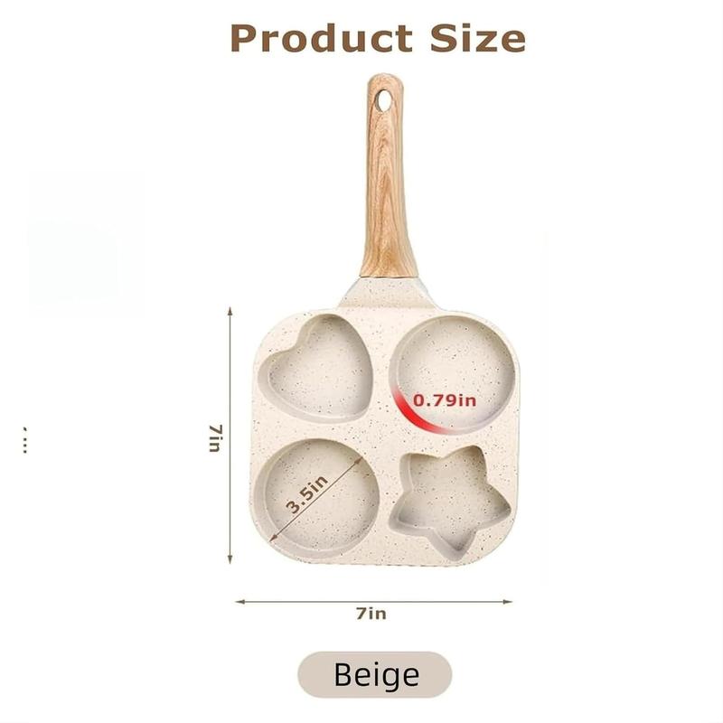 1 Set Of 4 Hole Frying Pans With Handles Multi-purpose Split Frying Pan Nonstick Three-in-one Cookware Breakfast Frying Pan