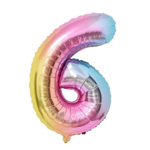 New 1Set Rainbow Unicorn Balloon 32 inch Number Foil Balloons 1st Kids Unicorn Theme Birthday Party Decorations Baby Shower Glob