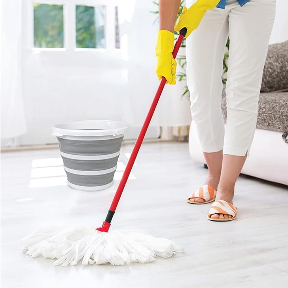 10L Foldable Bucket with Strong Folding Gallon Silicone Bucket Flexible, Sturdy Handle for Hiking, Backpacking, Camping, Outdoor