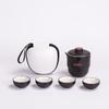 Portable Ceramic Kung Fu Tea Set - Zen Black