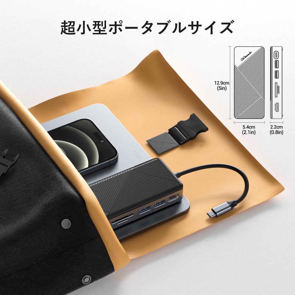 GiGimundo SSD External Case 10Gbps USB Gen2 USB C Hub with NVMe SSD Enclosure SSD Docking Station SD and TF Card Slots PD 100W Fast Charging for