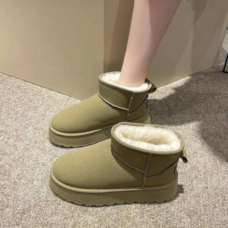 

Дизайнерские женские ботильоны на платформе с мехом и бархатом, модные, мягкая подошва, повседневные, теплые, хлопковые, женские, зимние, Botas De Mujer 37