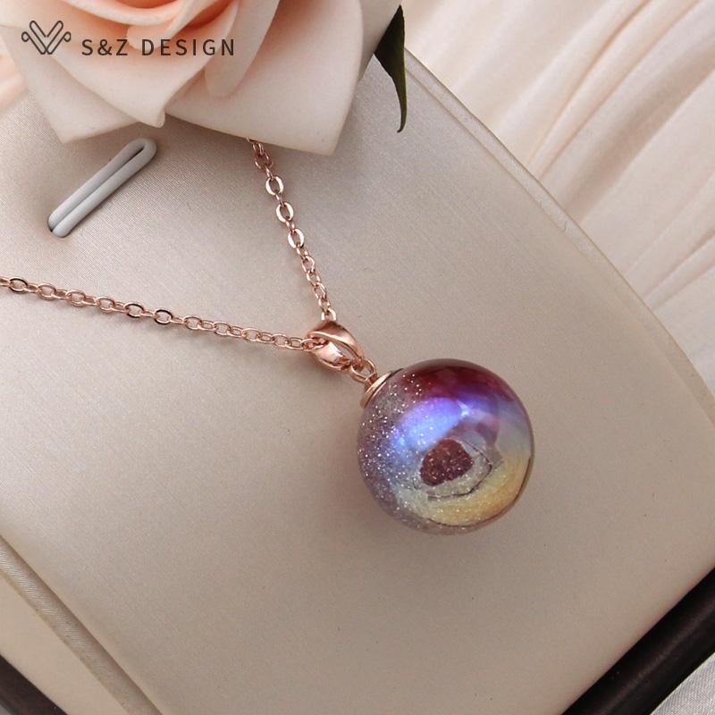 

Модные круглые разноцветные бусины кулон ожерелье для женщин свадебное розовое золото цвета ключицы цепочка ювелирные изделия