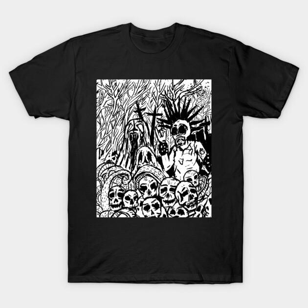 Asian Size Cotton Unisex Tshirt Print T-shirt Night of Mayhem Death Metal, Black Metal, Grindcore Illustration T-shirt No-Cut Print Regular Fit