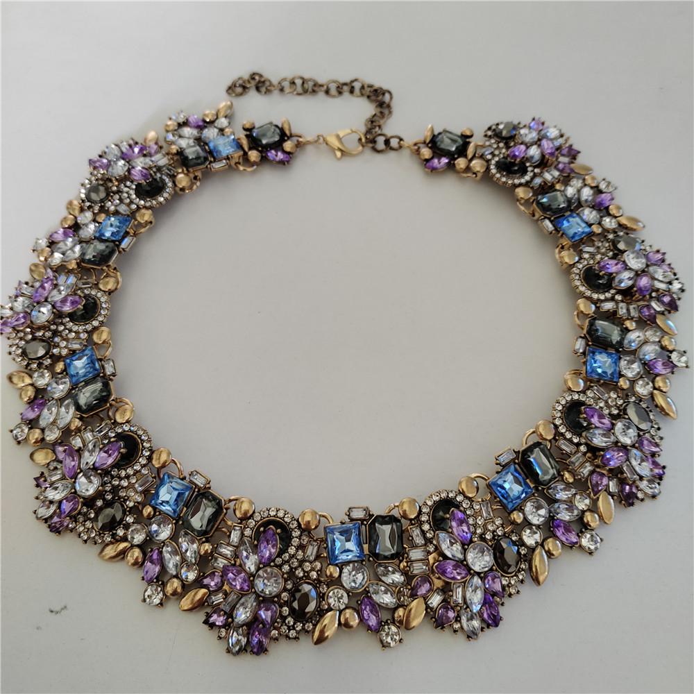 2026 New Fashion Crystal Rhinestones Large Collar Choker Necklace Earrings Women Jewelry Sets Indian Statement Wedding Necklace
