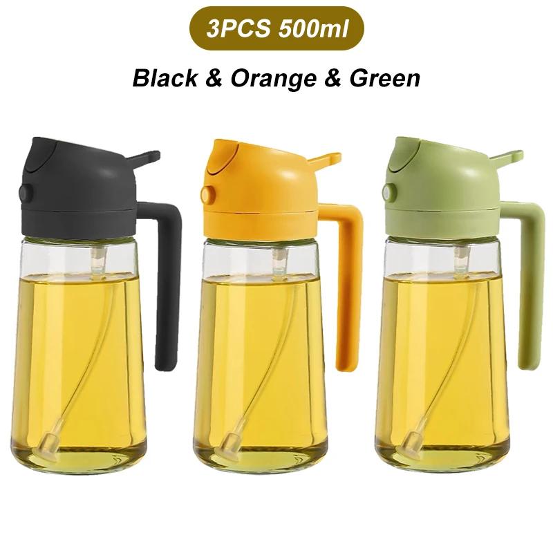 2in1 500ml Plast Spruta Oljespruta Flaska Spruta Oljedispenser Oljekanna Kryddställ BBQ Kök Bakning Rostning Picknick Köksredskap