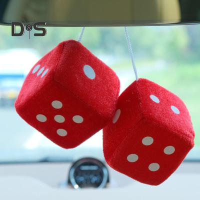 Peluş Zar Kolye Kordonlu Vintage Charm Araba Asılı Süs Araba İçi Dikiz Aynası Dekorasyonu için Stres Giderici Oyuncak