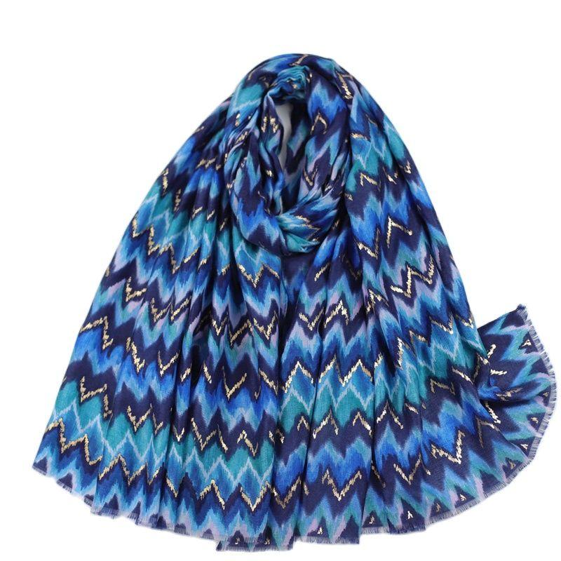 Women Geometric Wave Striped Line Fringe Viscose Shawl Scarf Lady High Quality Wrap Pashmina Stole Bufanda Muslim Hijab 180*90Cm