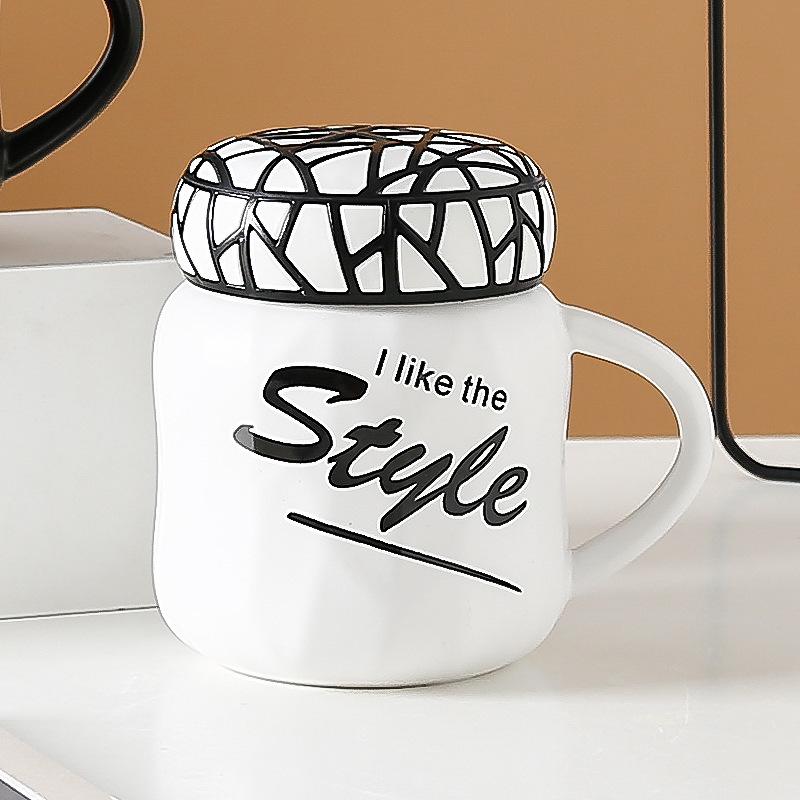 Creative ceramic bird's nest cup with lid high value trend personalized cup men's and women's gifts coffee milk drinking cup