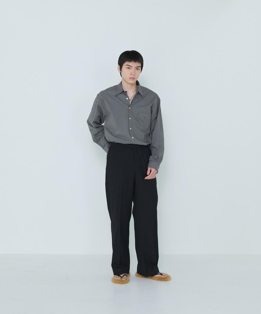 Deossingindeeodeeo Refine Black Straight Wide Slacks Black