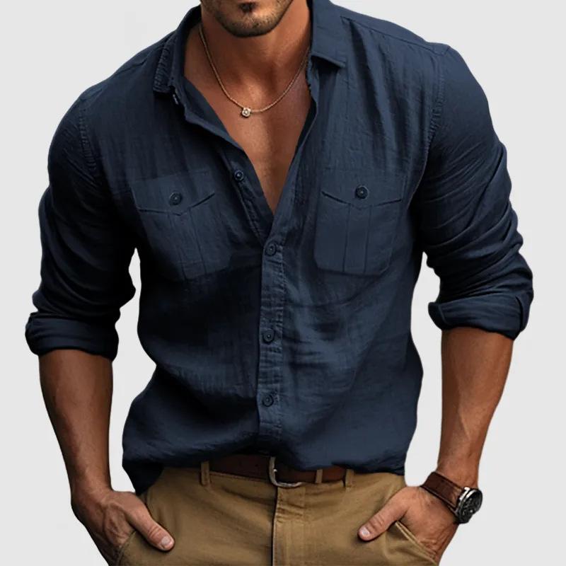 Spring Summer Beach Style Casual Shirt Solid Color Single Breasted Breathable Shirts Lightweight Stylish Button Tops