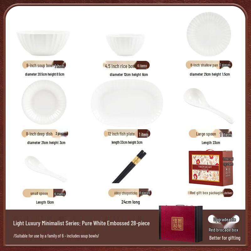 Mode Lanca Embossed Ceramic Dinnerware Set