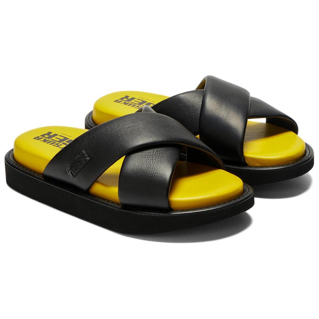 New Onitsuka Tiger Slide Slippers Unisex Black Yellow 1183C225-002