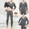 2 stks/set Mannen Winter Thermisch Ondergoed Lange Onderbroek Set Plus Size V-hals Slim Fit Elastisch Fleece Warm Houden Dikke Thermo Homewear Pyjama Dieptepunt Set