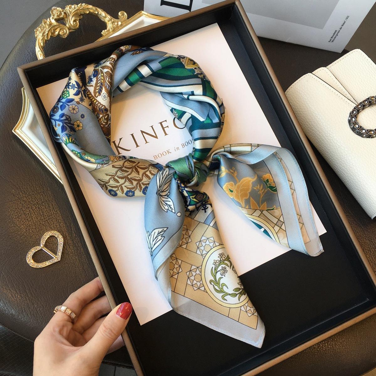 100% mulberry silk scarf 70 medium square scarf Hangzhou silk silk scarf headscarf Spring and Autumn 2025 new scarf