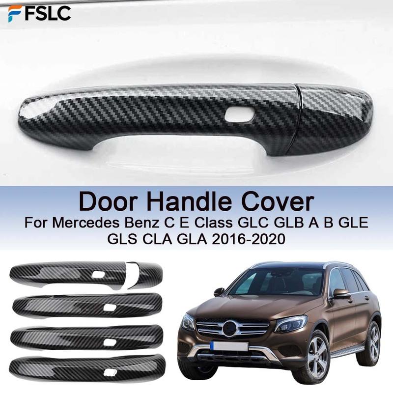 Car Decoration Door Handle Cover For Mercedes Benz C E Class GLC GLB A B GLE GLS CLA GLA 2016- Car Styling Upgrade