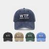 Hot Sale Washed Retro WTF Alphabet Embroidered Baseball Cap Men's and Women's Outdoor Leisure Sports Fishing Sun Cap