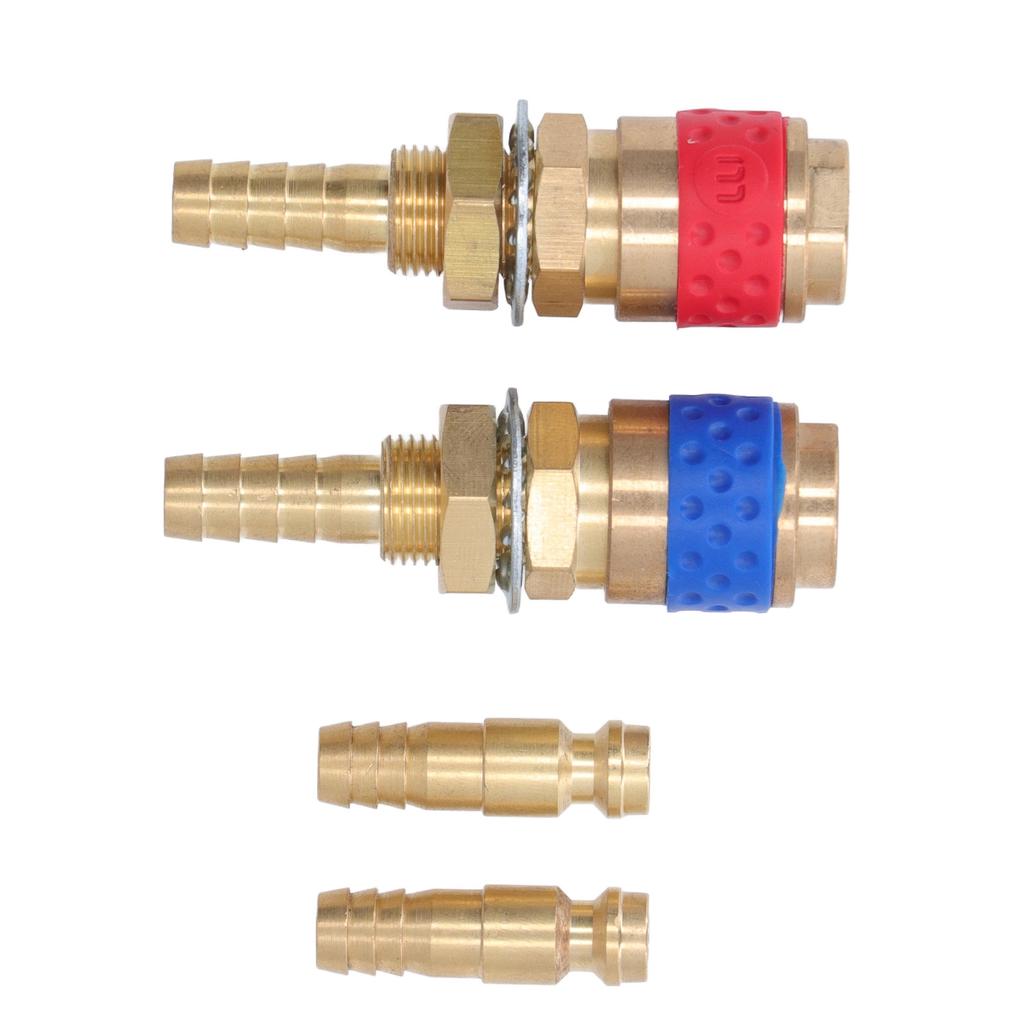 Welding Quick Connector Water Cooled Gas Adapter M8 Brass Fitting Hose for TIG MIG