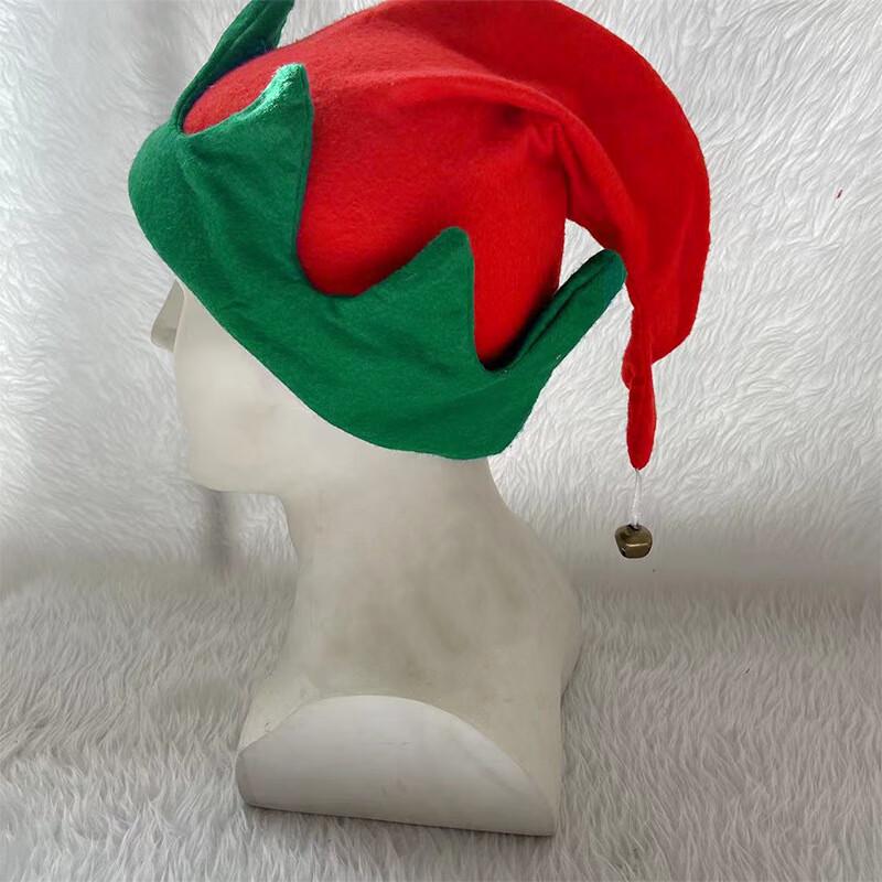 

Red & Green Bent Horn Christmas Elf Hat
