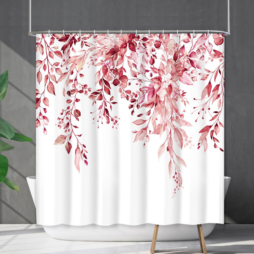 Shower Curtain Waterproof And Mildew-Proof 3D Digital Printing Plant Printing Shower Curtain Child Bathroom Partition Curtain