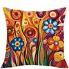 Bohemian Colorful Floral Print Pillow Covers Polyester Cushion For Sofa Bed Car Home Decor Daily Use Living Room Bedroom