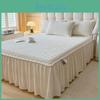 Single Flannel Bed Milk Skirt Coral Velvet Bedspread Thickened Bed Cover Lace Padded Bed Sheet Skirt Edge Clip Cotton Bedspread