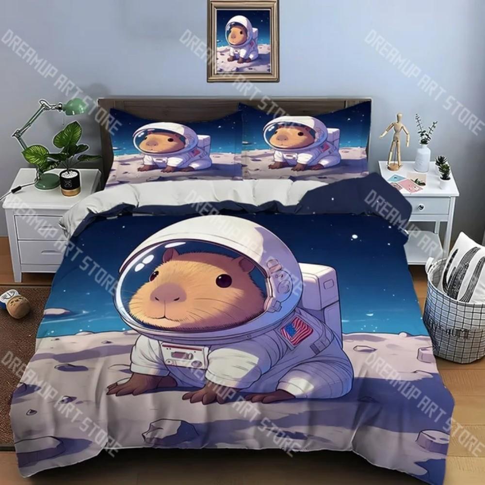Fashion Capybara Cute Cartoon Bedding Set Single Twin Full Queen King Size Bed Set Kids Bedroom Duvetcover Sets Bed Sheet Set