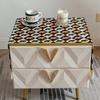 Retro Cotton And Linen Dining Table Cloth Printed Peony Small Fresh Korean Cover Cloth Table Fabric