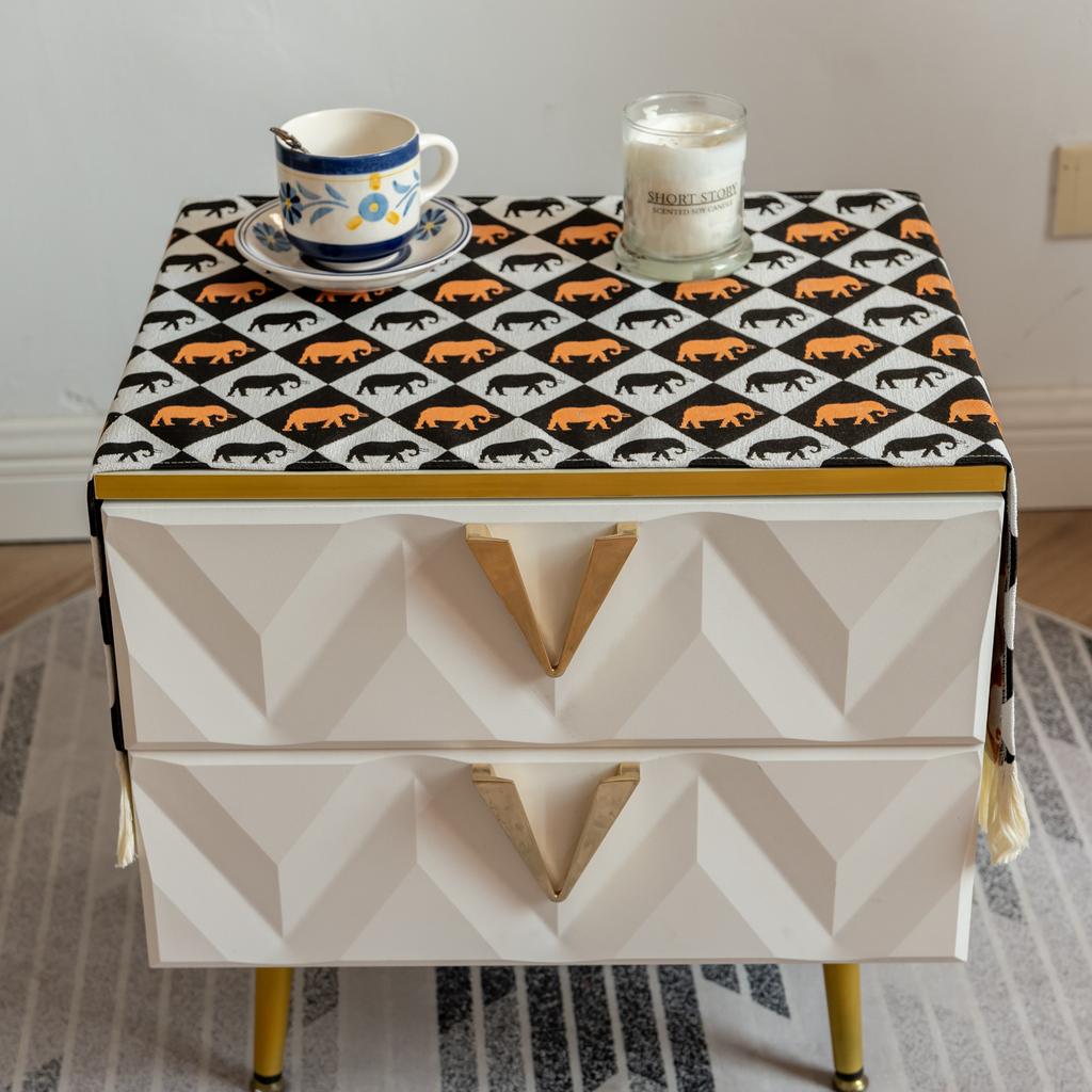 Retro Cotton And Linen Dining Table Cloth Printed Peony Small Fresh Korean Cover Cloth Table Fabric