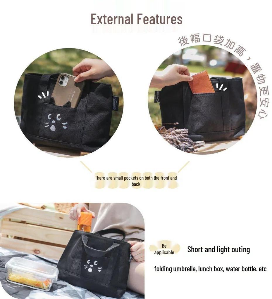 Überraschte Katze Niedliche Canvas Tragetasche - Leichte Studenten-Mittags-/Reisehandtasche