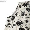 ZANZEA Women Summer Round Neck Holiday Casual Sleeveless Print Dress