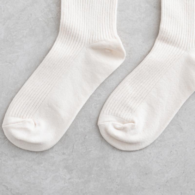 Monfoot Dámske rebrované ponožky s dlhým lemom Slonová kosť