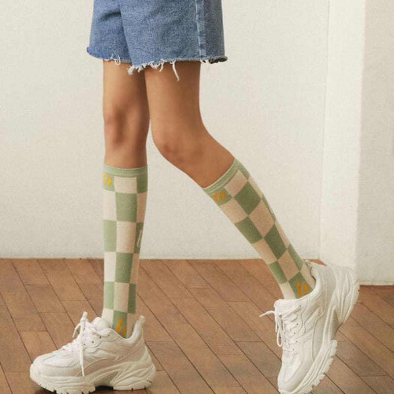 Bananasisters Checkered Knee Socks 5 Colors
