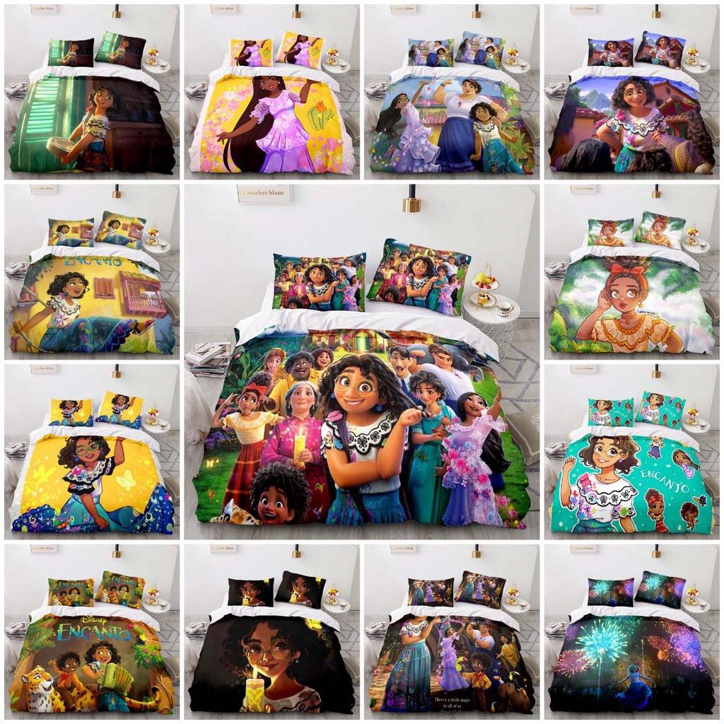 Disney Encanto Cartoon Print 2/3-pcs Bed Set Soft Bedding Set Cover
