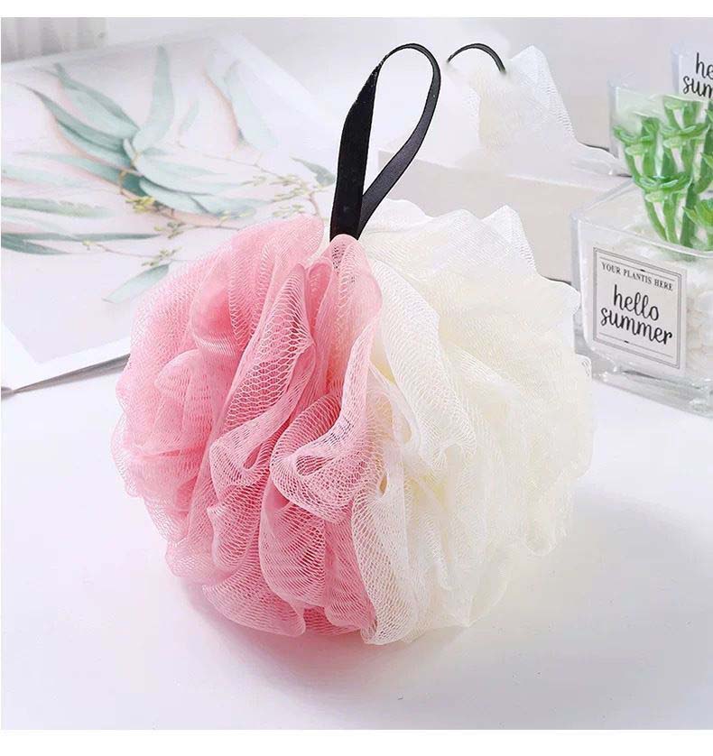 

Велика кулька для душу з квіткою для душу з тонкою сіткою, м’яка куля для душу з бульбашковою сіткою для душу. Двоколірні кульки для душу. Матовий рушник для ванни з квітами. рожевий