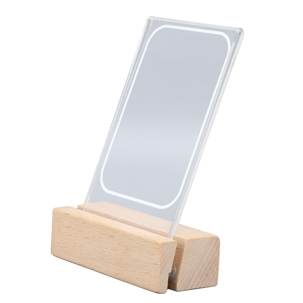 Acrylic Wood Base Picture Frames Warm Light Wooden Clear Acrylic Picture Frame for 3 Inch Photos Movie Tickets