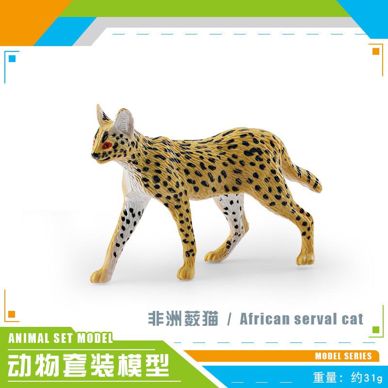 Lifelike Snow Leopard And African Wildcat Model Static Figure For Home Decoration