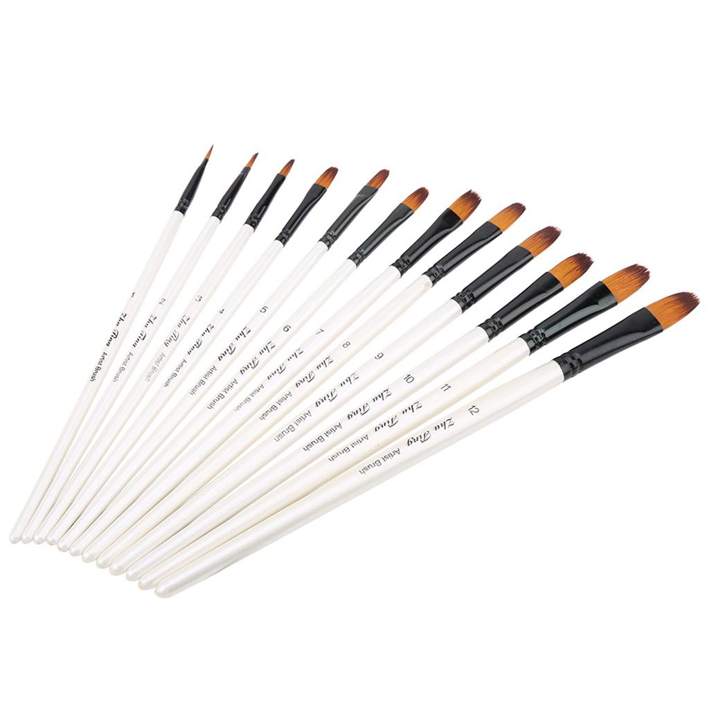 12 Stück Zeichenpinselstift-Set Kunst Gouache Wasserfarbe Ölmalwerkzeuge