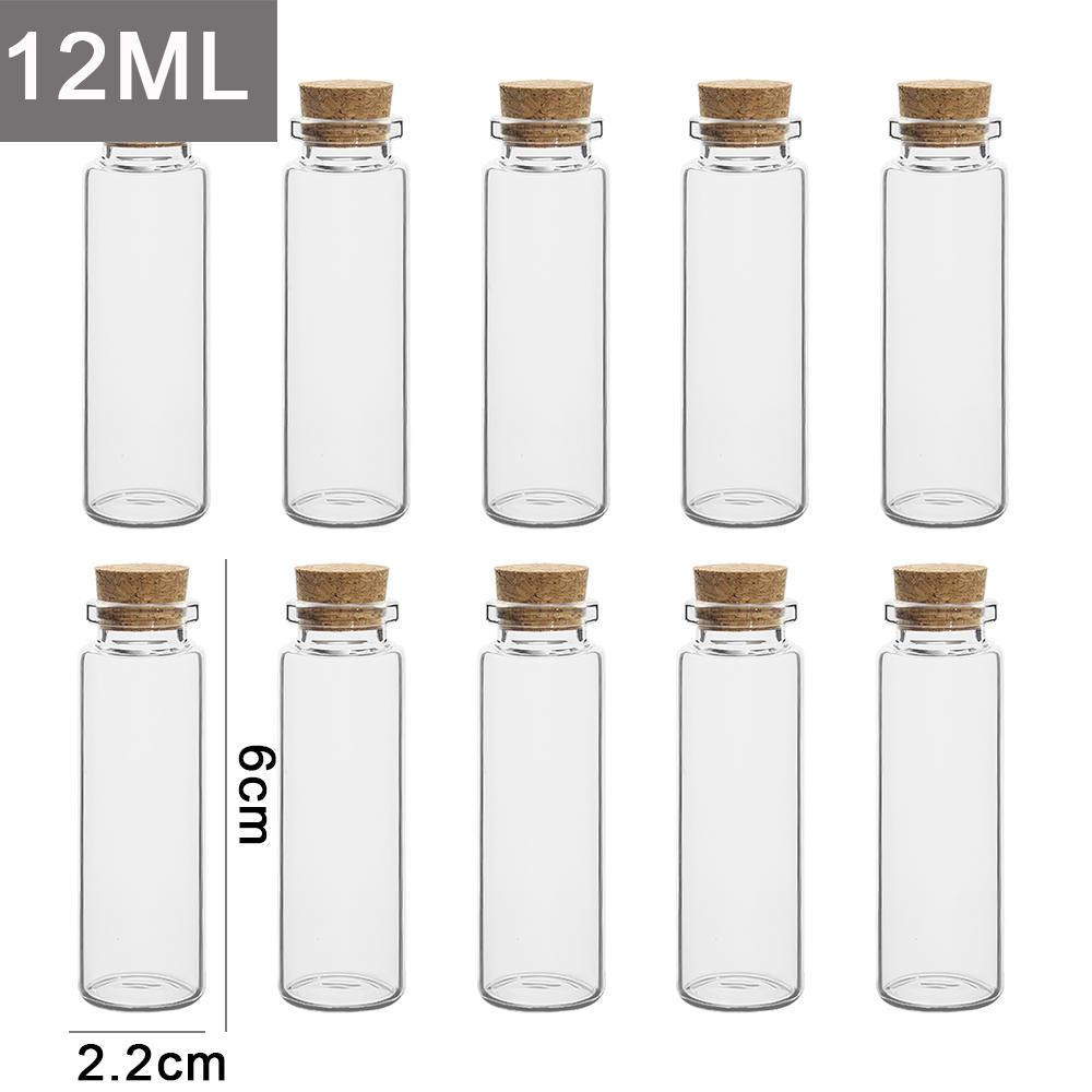 10 Stück DIY Wunschflasche Mini Glasflaschen mit Korken Transparent Leere Nachrichtenflasche Weihnachts Hochzeitsfeier Deko Zubehör