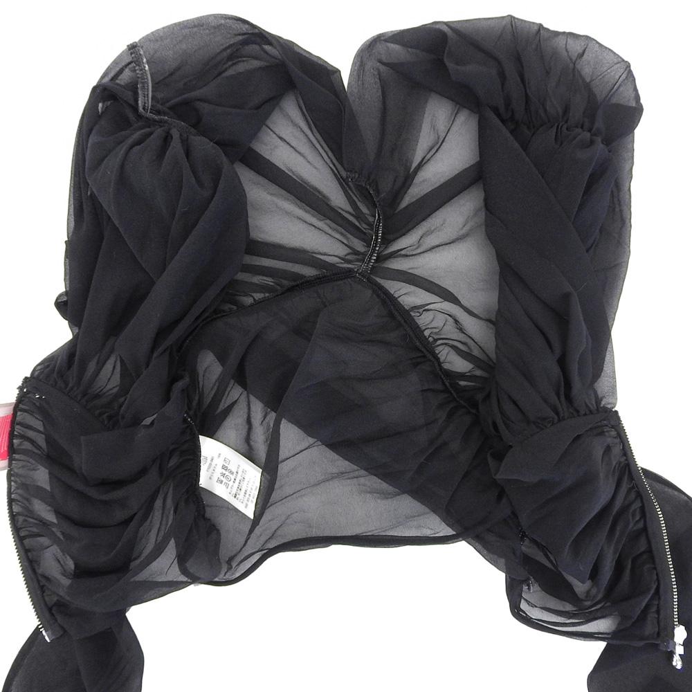 FETICO Gathered Sheer Top Gilet Women's Black 1 FTC232-0401 tops 1 blackUsed