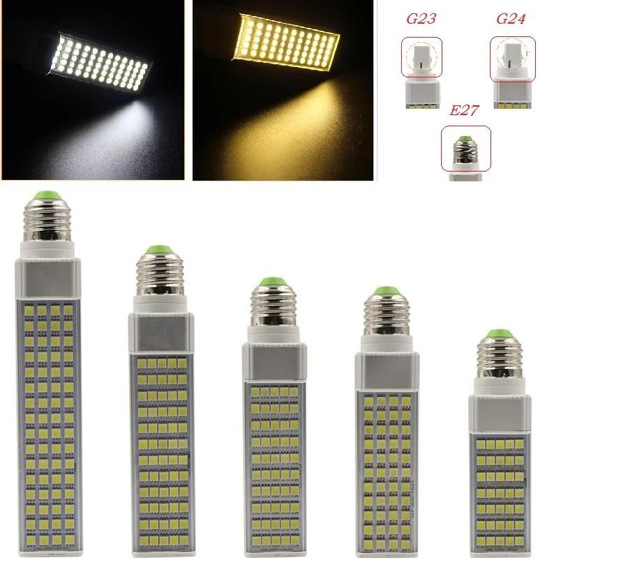 E27 G24 LED Corn Bulb 5W 7W 9W 11W 13W 15w SMD 5050 Spotlight AC85-265V Horizontal Plug Light 3000k 6000k Table