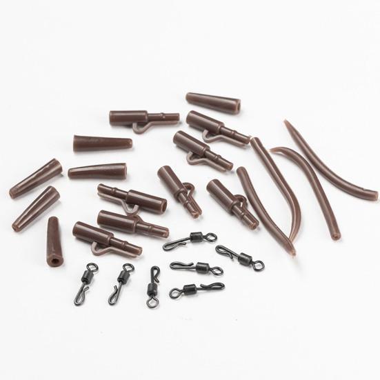 40Pcs/Set Carp Fishing Accessories Set with Storage Box Portable Metal Swivels Soft Tubes Sleeves Carp Fishing Gear Equipment Kit