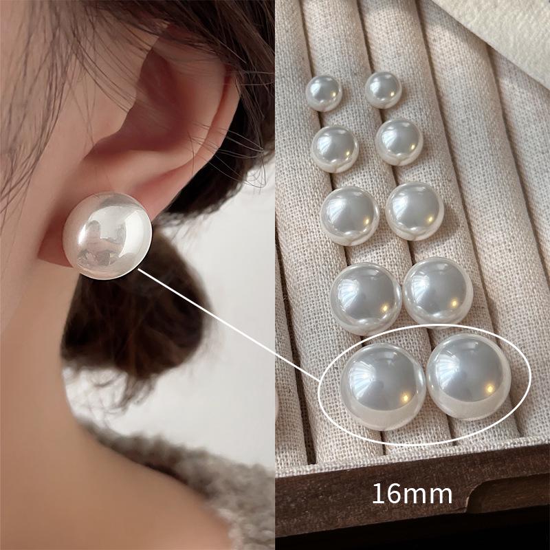 Shi Jia Mantou Lux Pearl Earrings 925 Silver Studs for Women 2024