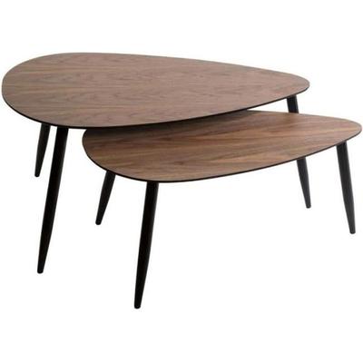 Set of 2 Walnut-style Coffee Tables "Mileo" Atmosphera