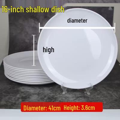Commercieel Melamine Rond Ondiep Dinerbord (10-pack)