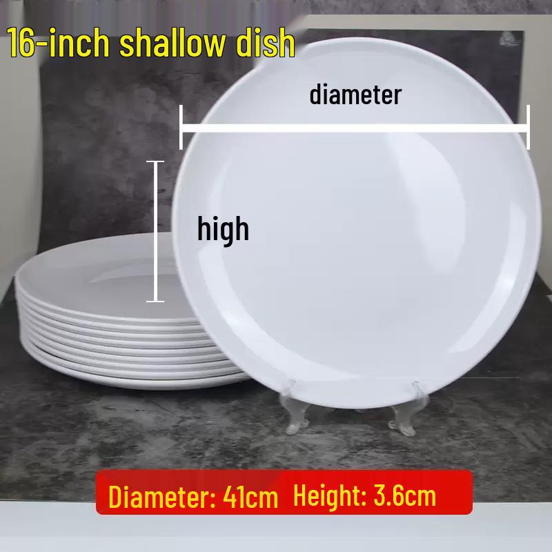 Commercial Melamine Round Shallow Dinner Plate (10-pack)